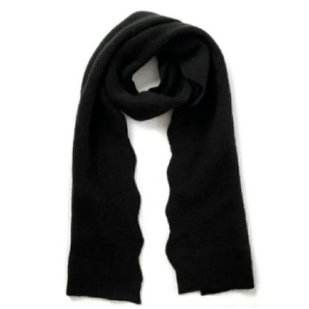 INC International Concepts Black Chevron Knit Muffler Scarf Women's One Size NWT